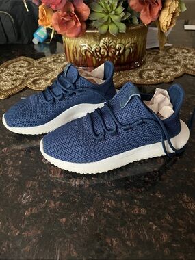 adidas Kids Navy Knit Lace-Up Sneakers Size 5